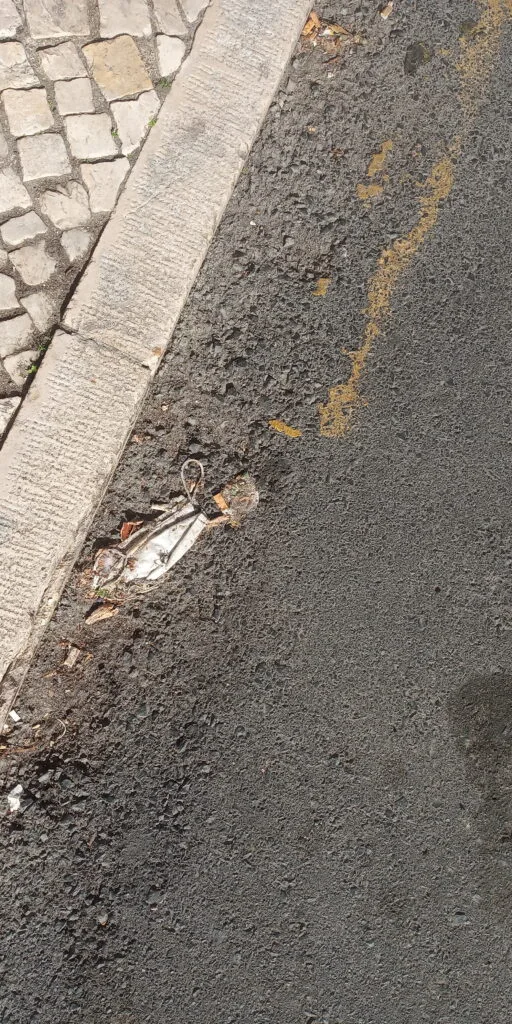 Máscara à beira da estrada